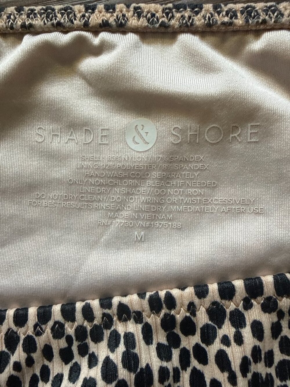 Shade & Shore bikini BOTTOM MED EUC spotted black & brown - Picture 5 of 5